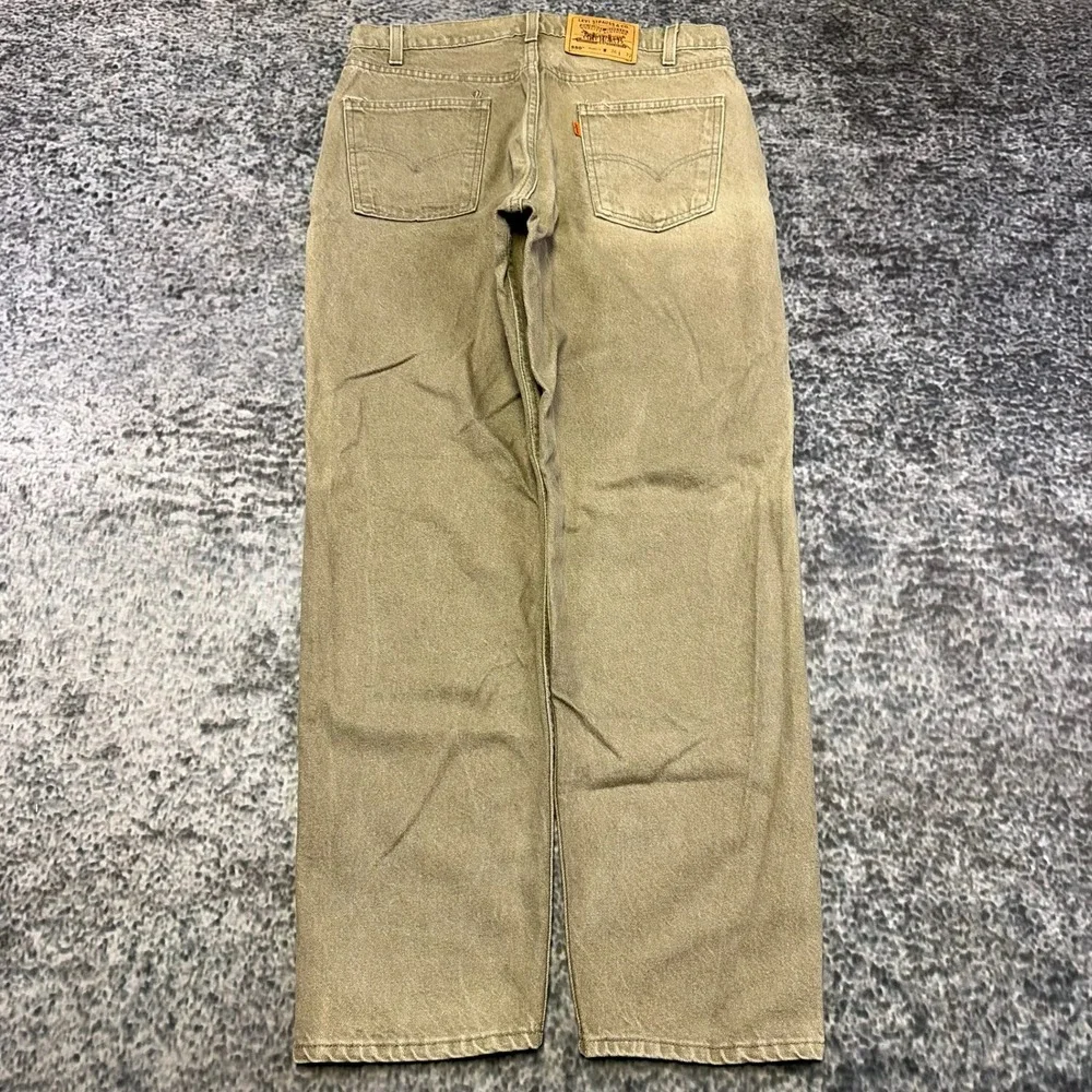 VTG Levi's 550 Orange Tab Jeans Relaxed Fit Mens 34x32 Tan 90s Made In USA
